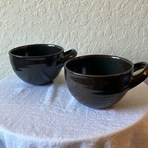 Starbucks: Dark Brown 2011 Ceramic Coffee/Tea Mugs- cappuccino- set of 2